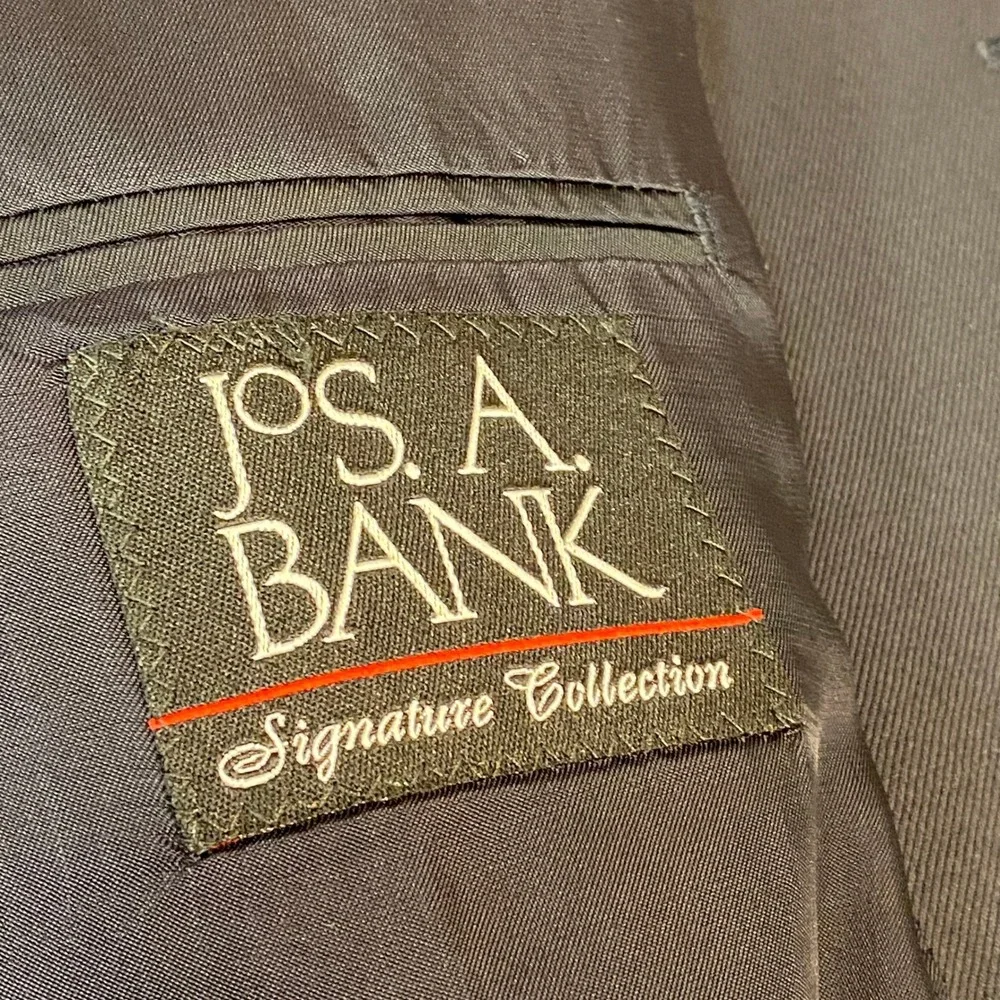 Jos A. Bank Signature Collection Blazer Mens 43R Navy Blue Wool 2 Gold Buttons